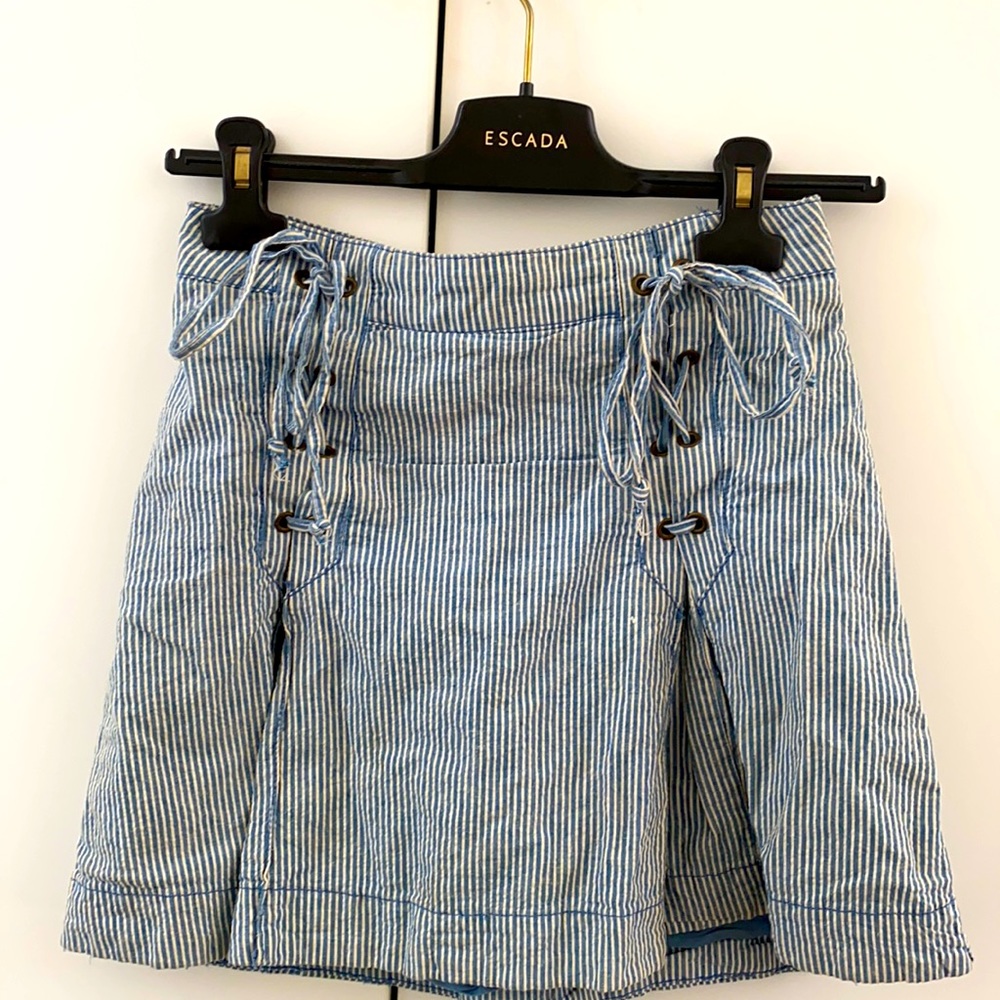 Pinstripe free people skirt